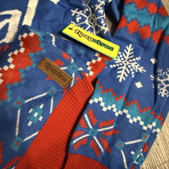 Tipsy Elves NWT Natural Natty Light College Beer Ugly Christmas Sweater Men XL - Picture 5 of 10